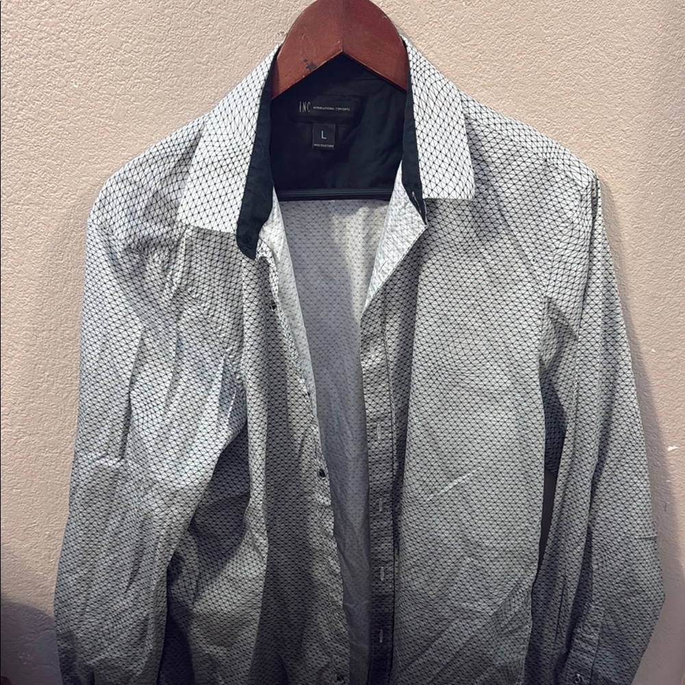 Men's Gray Patterned Jacket - image 1